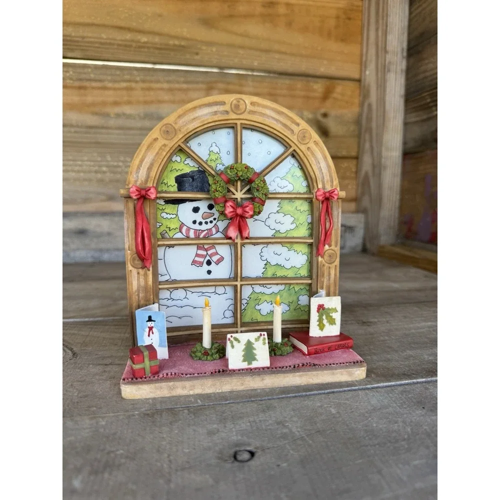 Windows our America candle holder tea‎ light vintage as is snowman Xmas decor